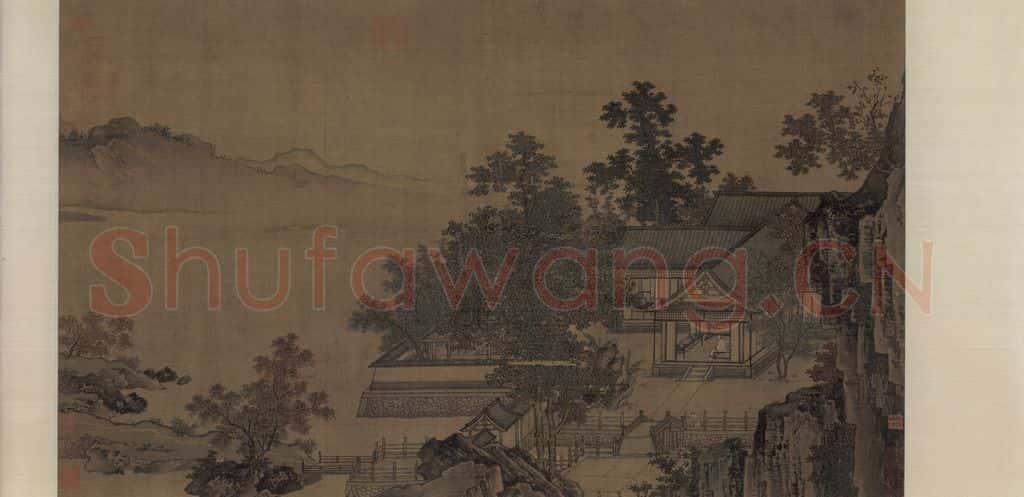宋代 刘松年《四景山水图》书画作品