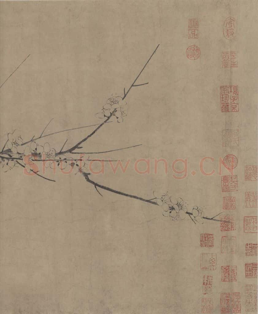 宋朝 扬无咎《四梅图》书画作品