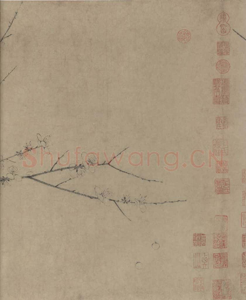 宋朝 扬无咎《四梅图》书画作品