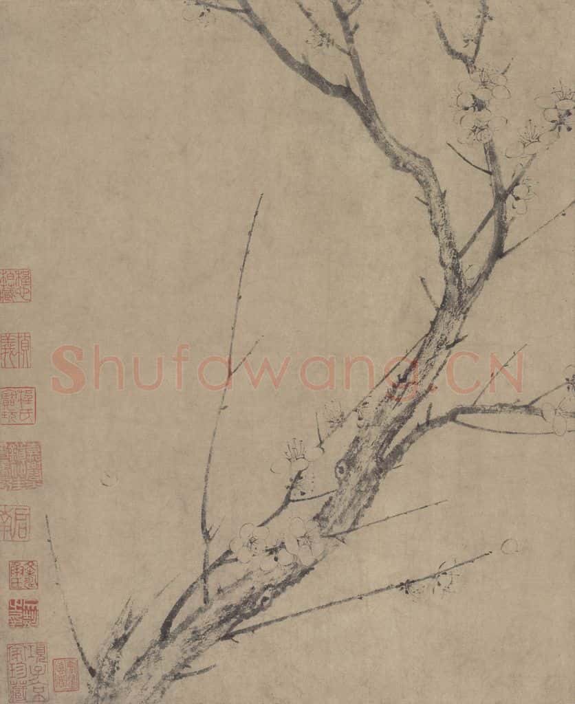 宋朝 扬无咎《四梅图》书画作品