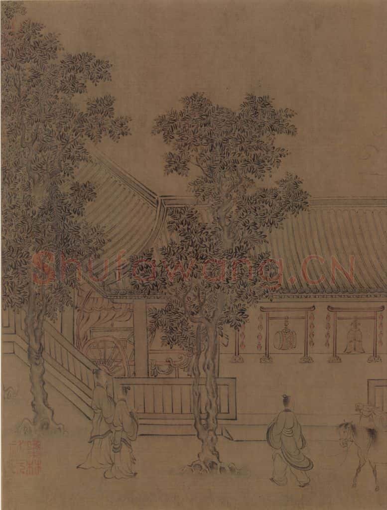 宋朝 马和之《唐风图》书画作品