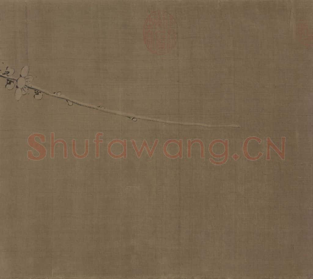 宋朝 扬无咎《雪梅图》书画作品