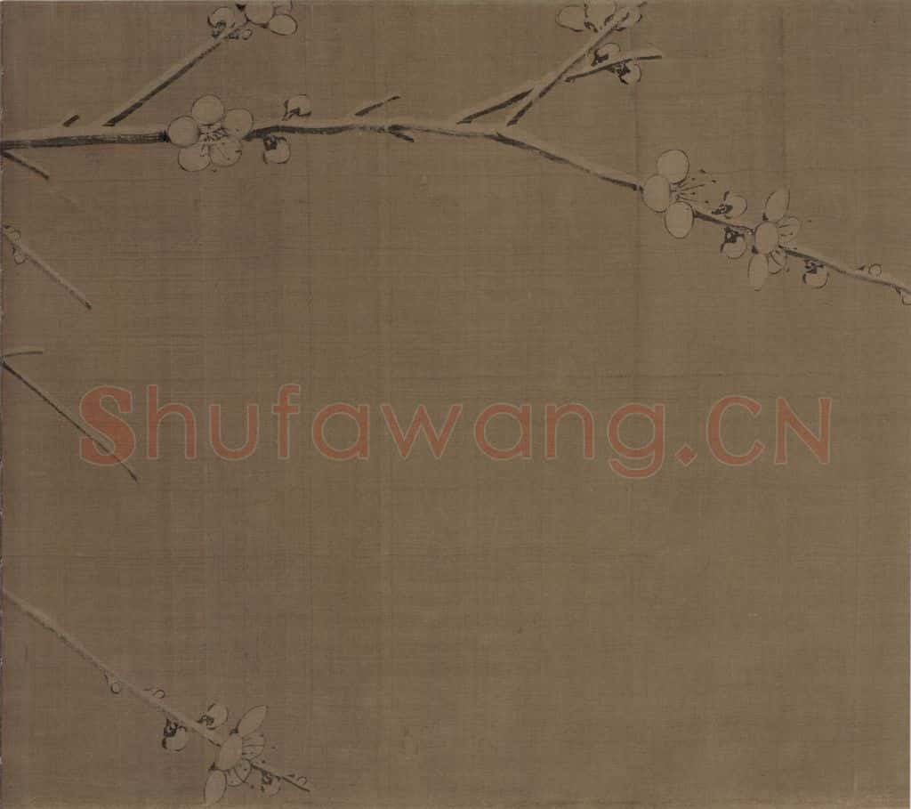 宋朝 扬无咎《雪梅图》书画作品