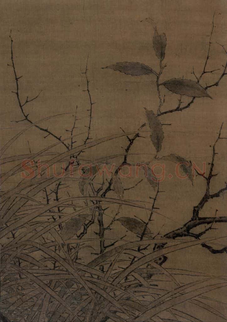 宋朝 李迪《枫鹰雉鸡图》书画作品