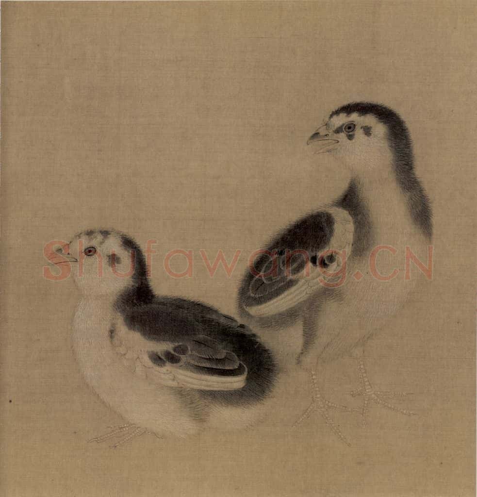 宋朝 李迪《鸡雏待饲图》书画作品