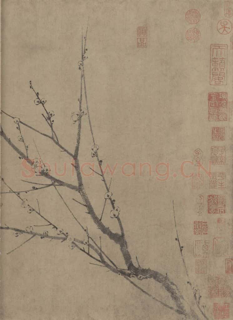 宋朝 扬无咎《四梅图》书画作品