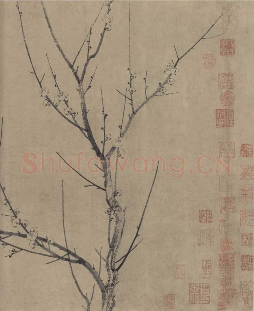 宋朝 扬无咎《四梅图》书画作品