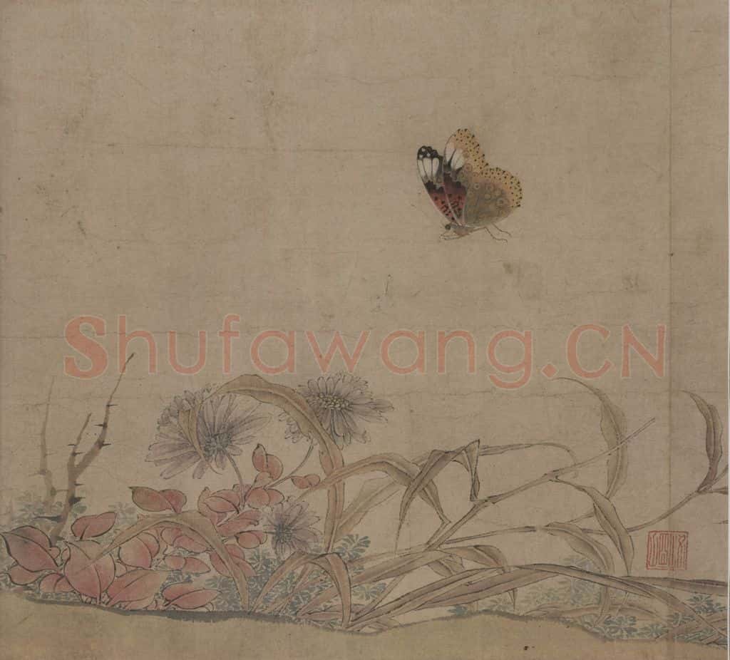 宋 赵昌《写生蛱蝶图》书画作品