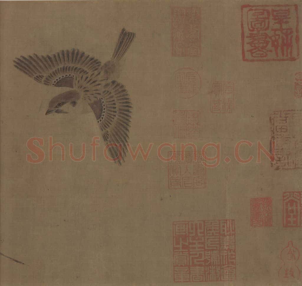 宋 崔白《寒雀图》书画作品