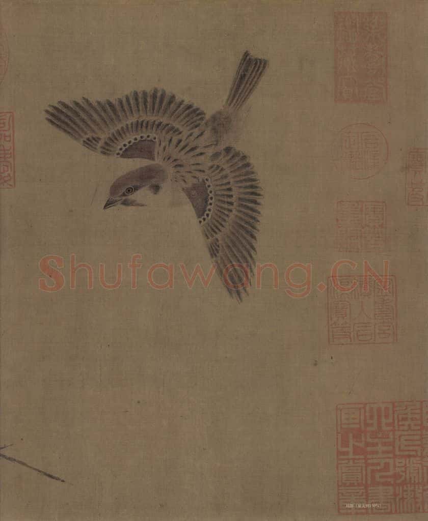 宋 崔白《寒雀图》书画作品