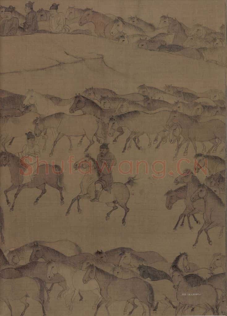 宋 李公麟《临韦偃牧放图》书画作品