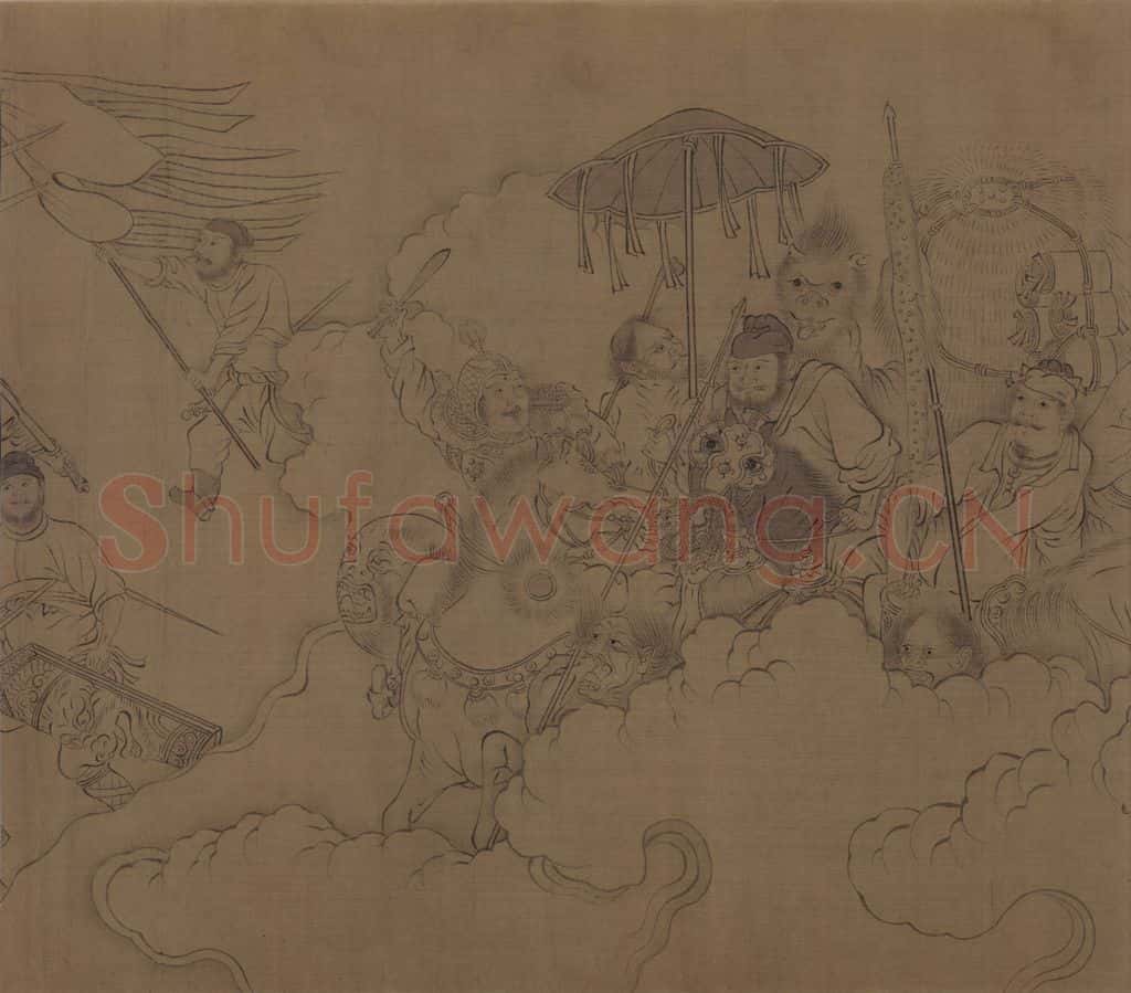 宋 李公麟《西岳降灵图》书画作品