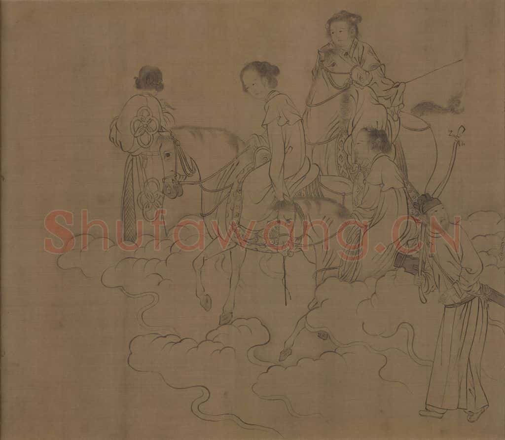 宋 李公麟《西岳降灵图》书画作品