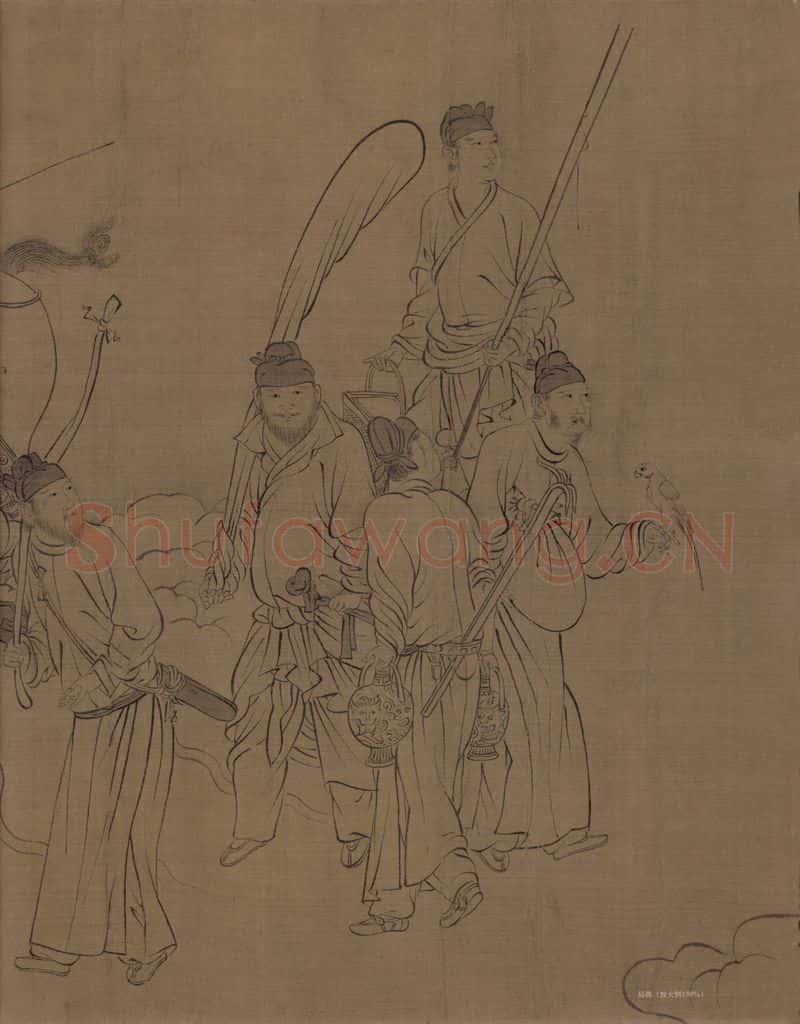 宋 李公麟《西岳降灵图》书画作品