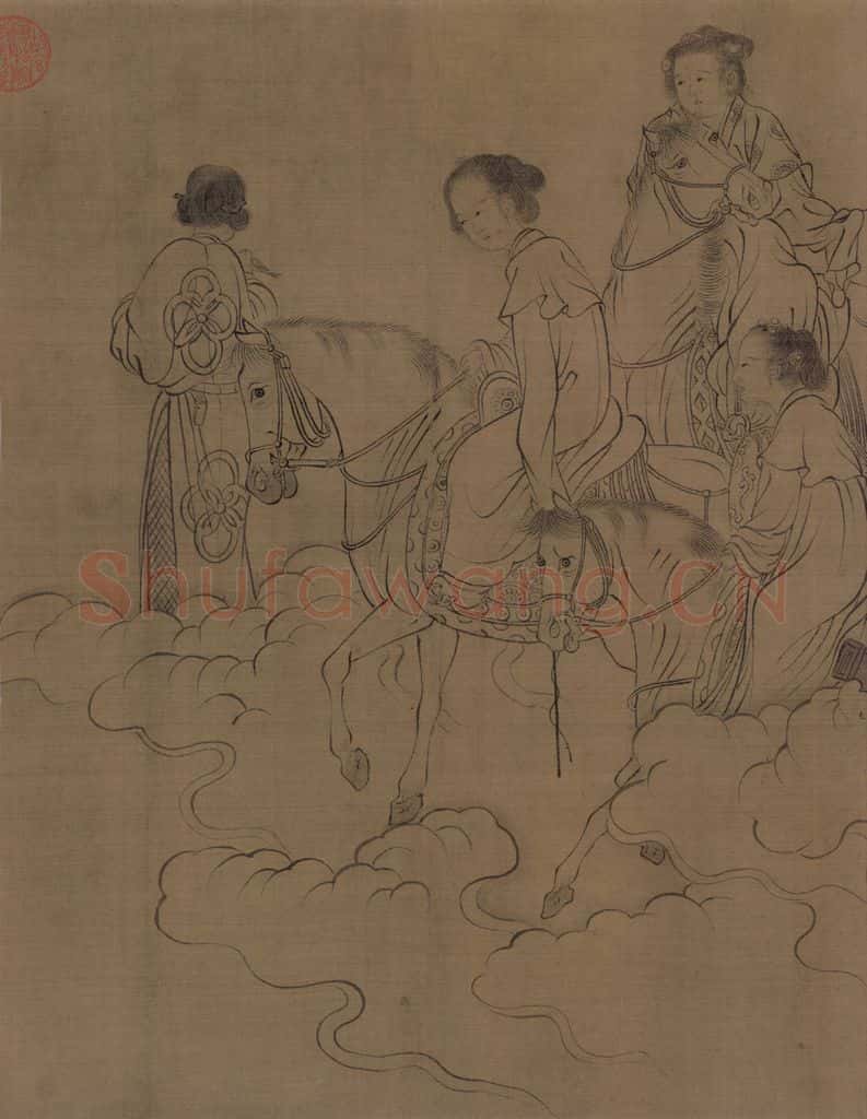 宋 李公麟《西岳降灵图》书画作品