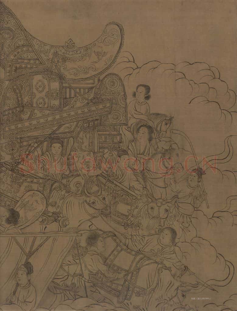宋 李公麟《西岳降灵图》书画作品