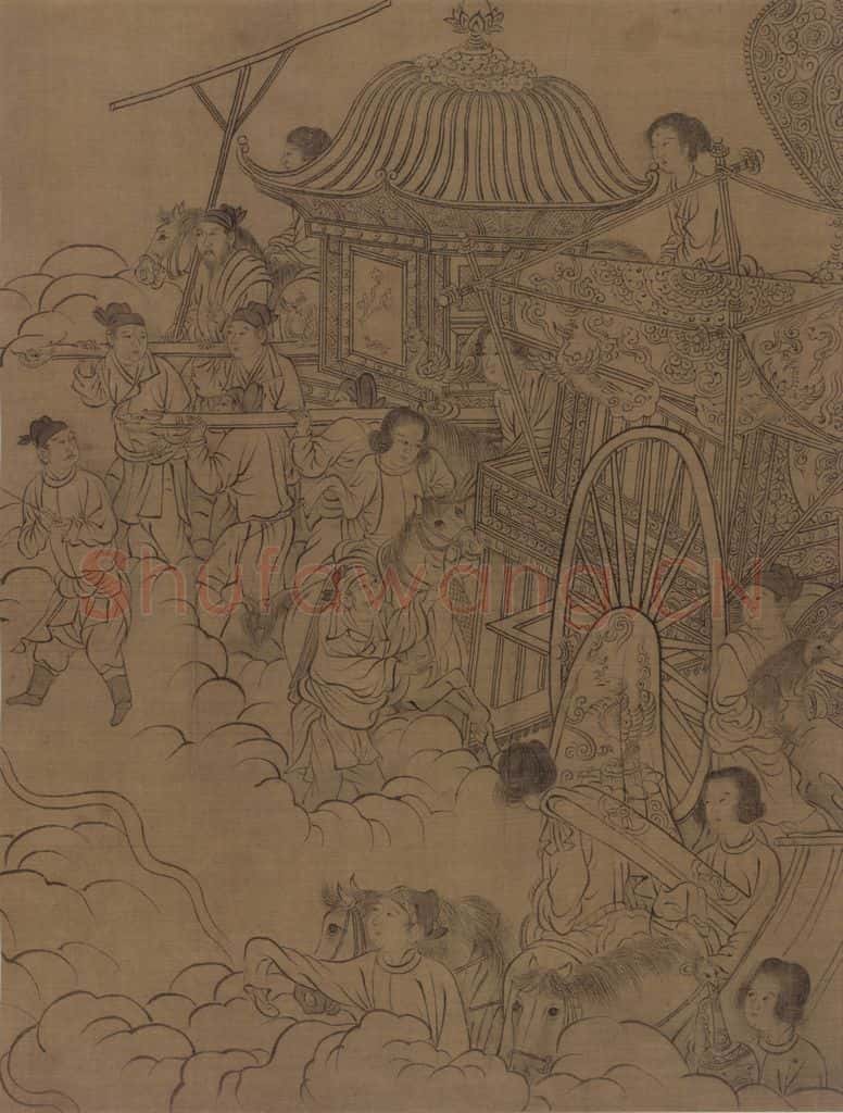 宋 李公麟《西岳降灵图》书画作品