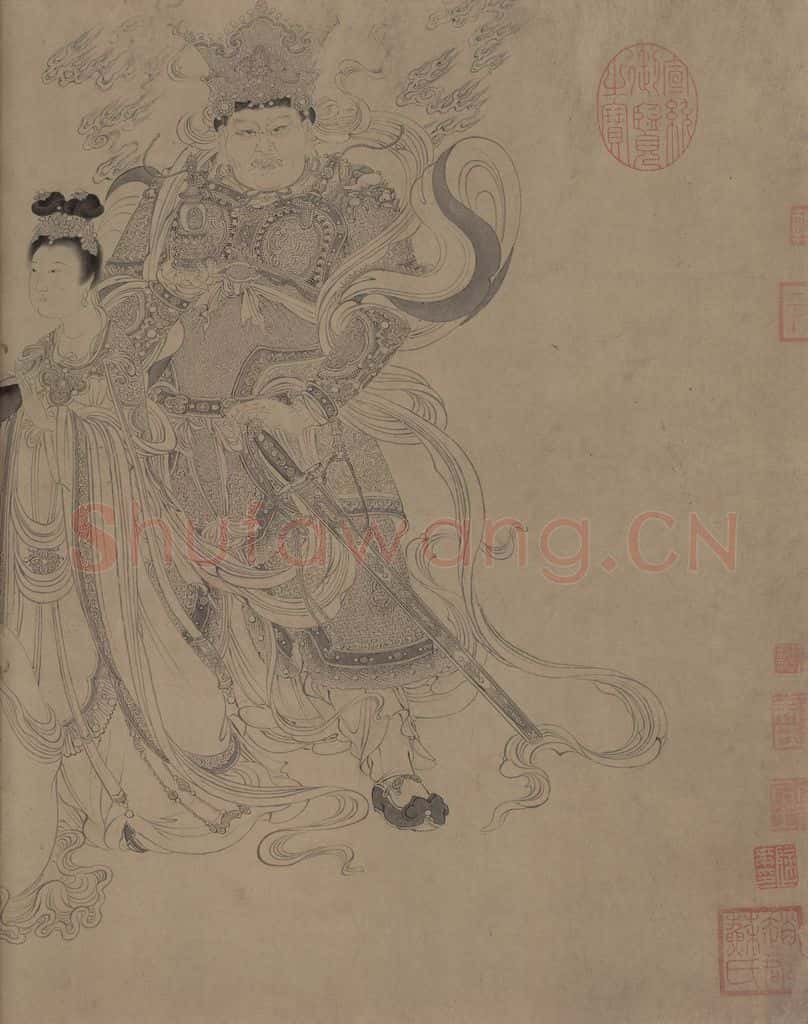 宋 李公麟《维摩演教图》书画作品