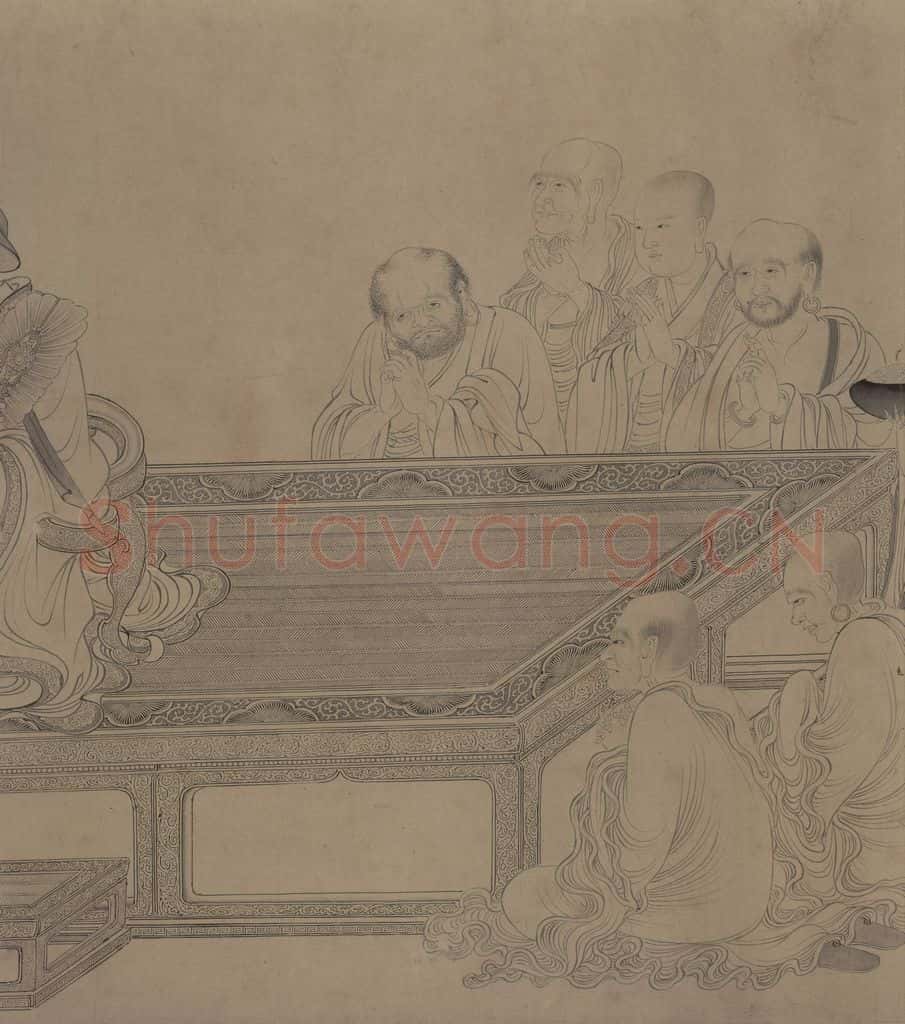宋 李公麟《维摩演教图》书画作品
