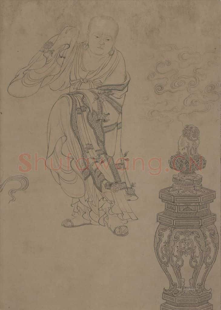 宋 李公麟《维摩演教图》书画作品