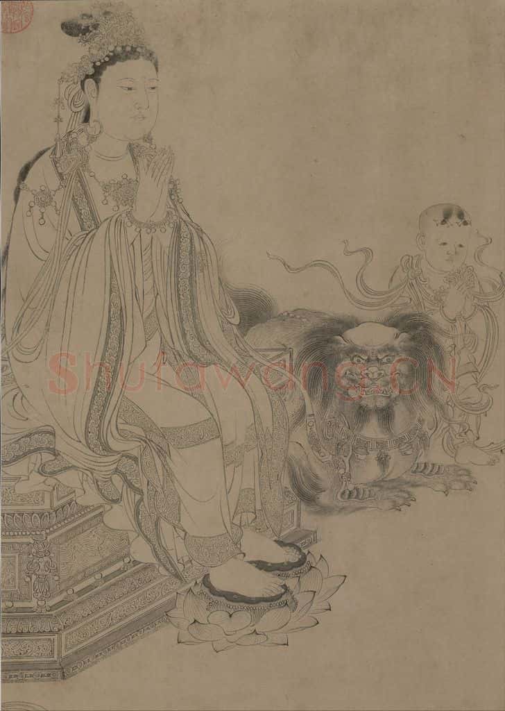 宋 李公麟《维摩演教图》书画作品
