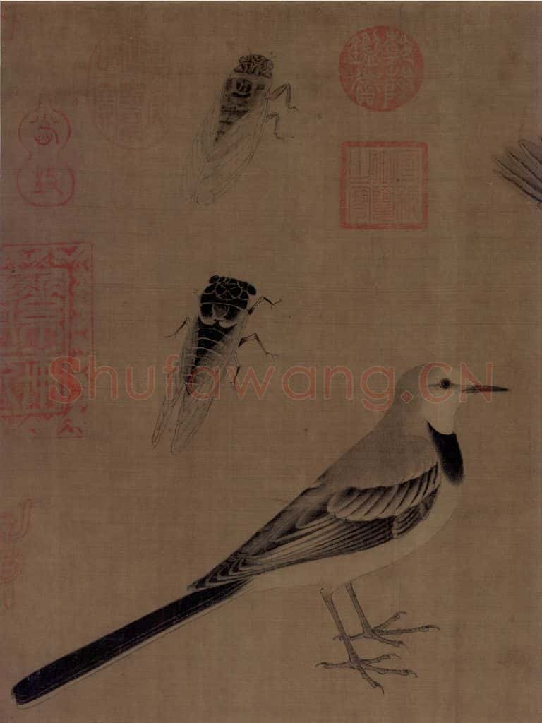 五代 黄筌《写生珍禽图》书画作品
