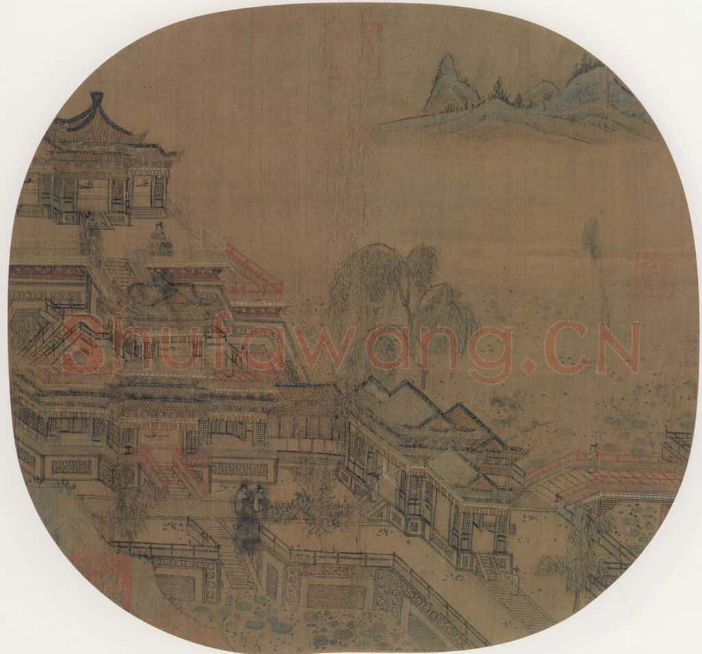 宋 佚名 江山殿阁 书画作品