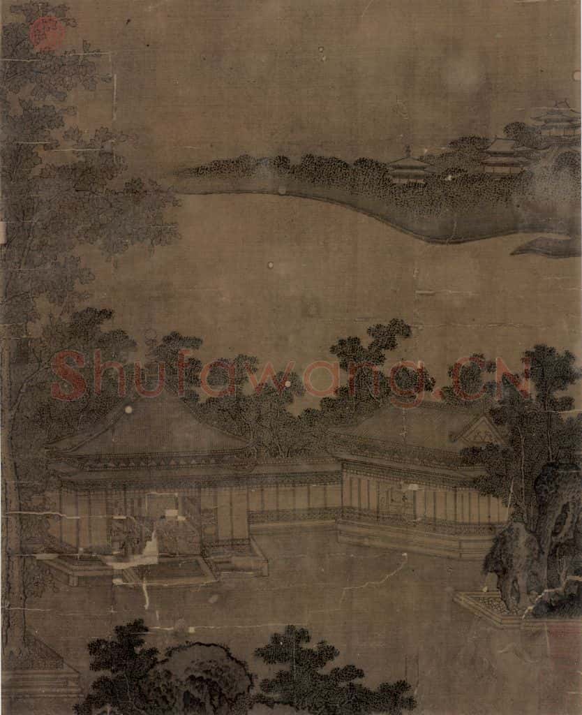 宋 佚名 梧桐庭院 书画作品