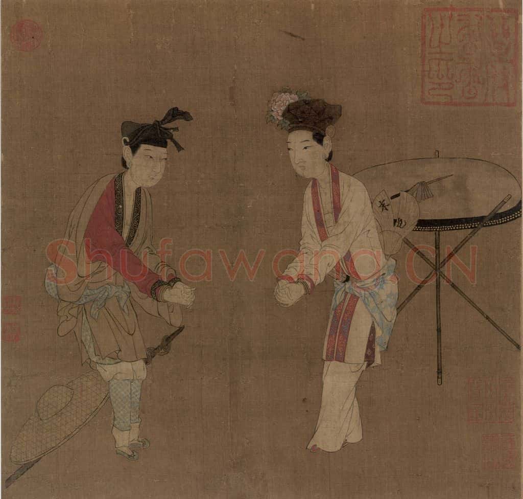 宋 佚名 杂剧（打花鼓） 书画作品