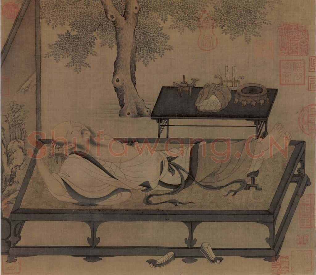 宋 佚名 槐荫消夏 书画作品