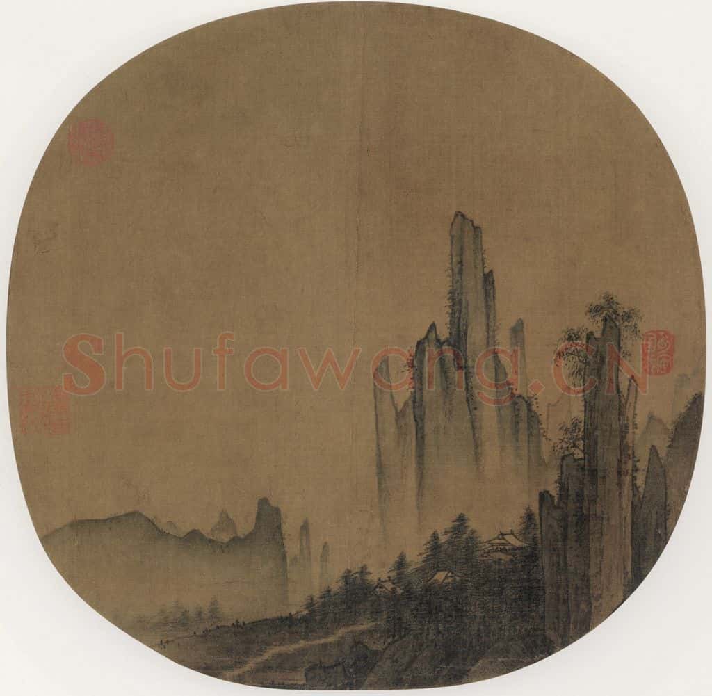 宋 佚名 五云楼阁 书画作品