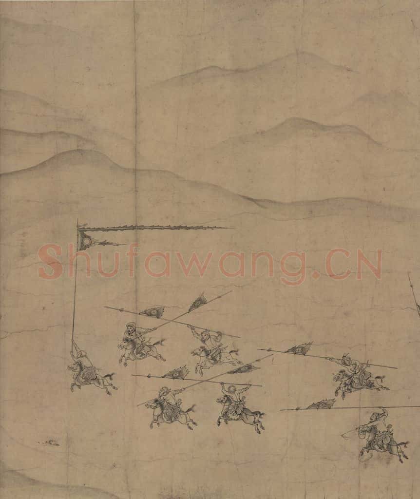 辽 陈及之《便桥会盟图》书画作品