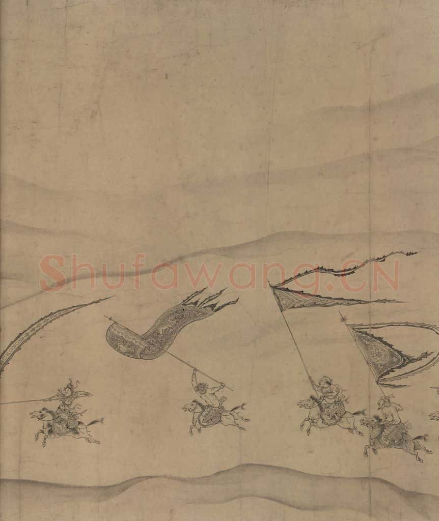 辽 陈及之《便桥会盟图》书画作品