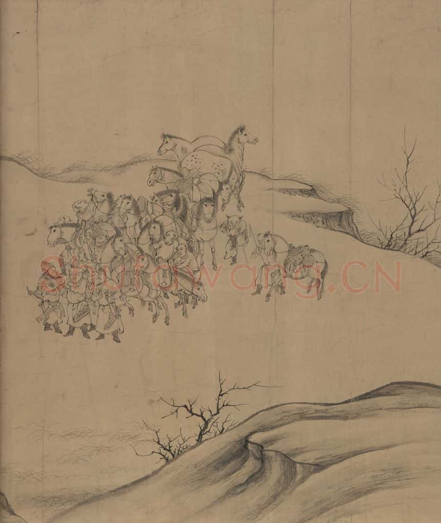 辽 陈及之《便桥会盟图》书画作品