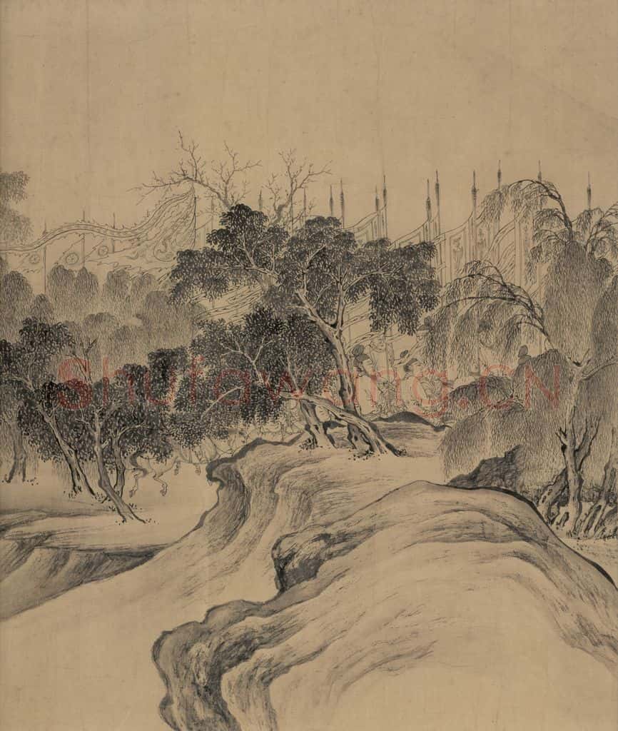 辽 陈及之《便桥会盟图》书画作品