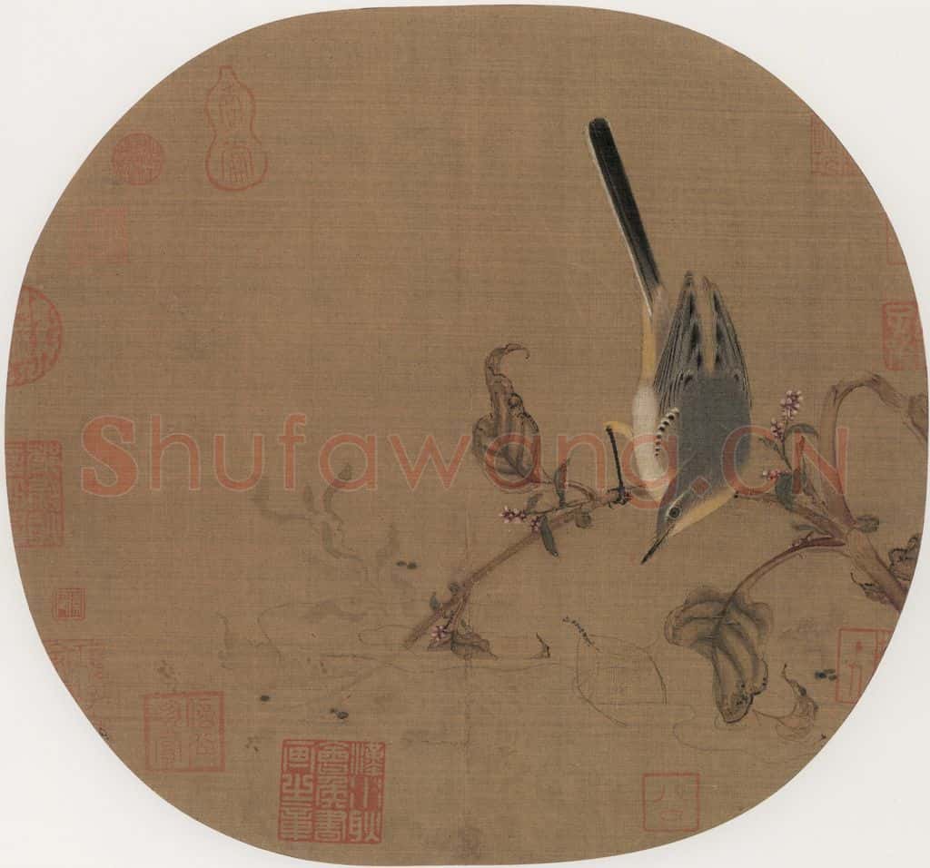 宋朝 佚名《红蓼水禽图》书画作品