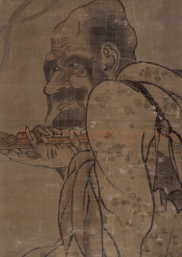 宋 佚名《第十三尊者-因揭陀尊者图》书画作品