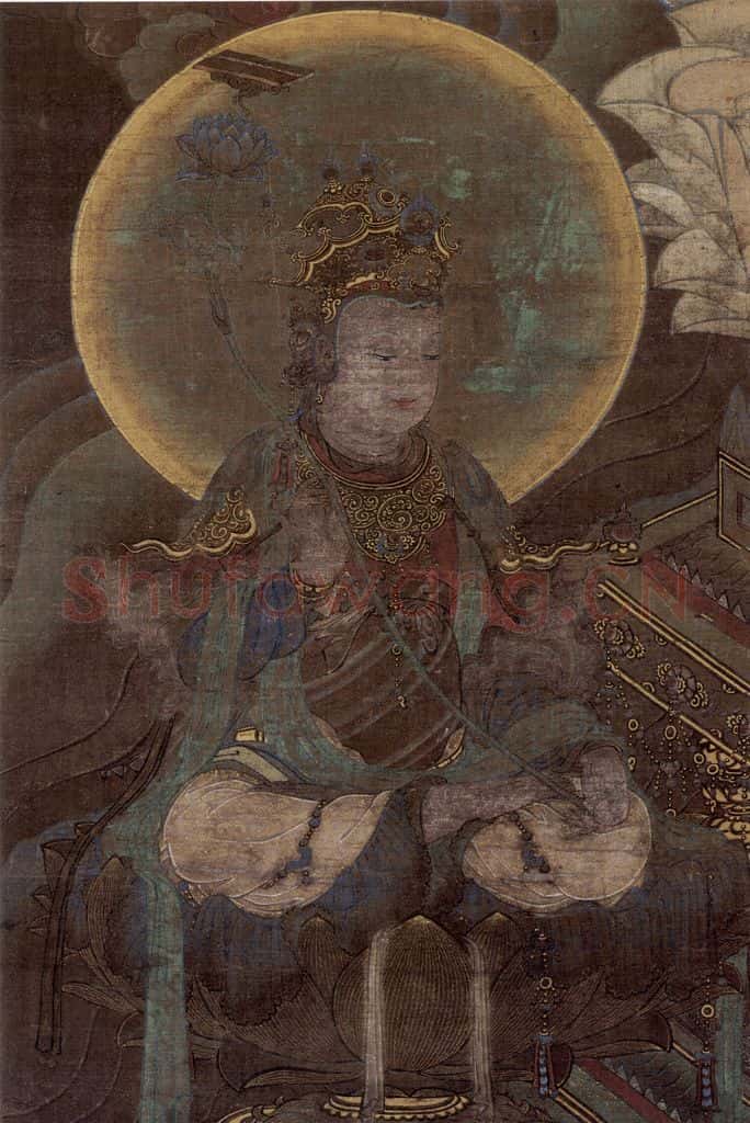 宋 佚名《释迦三尊像》书画作品