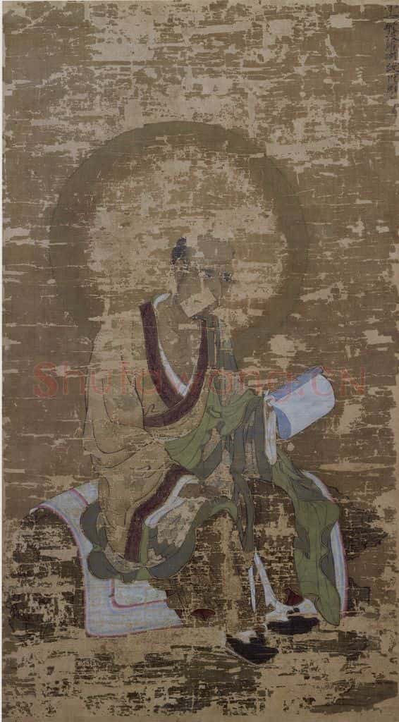 宋 赵璚《第六尊者-跋陀罗尊者图》书画作品