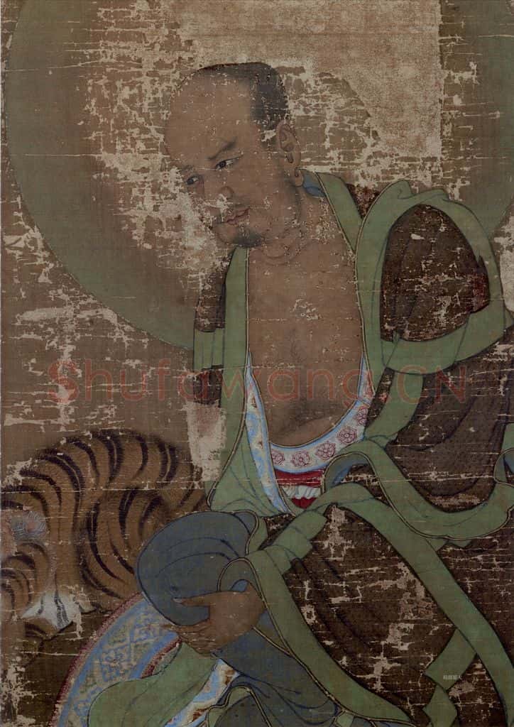 宋 赵璚《第九尊者-半讬迦尊者图》书画作品