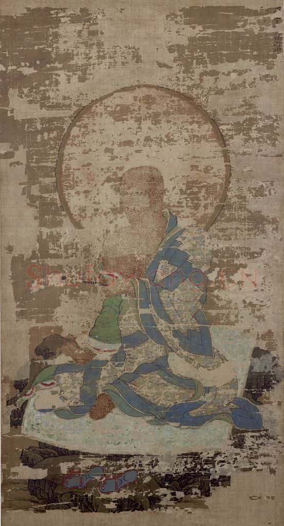 宋 赵璚《第十三尊者-因揭陀尊者图》书画作品