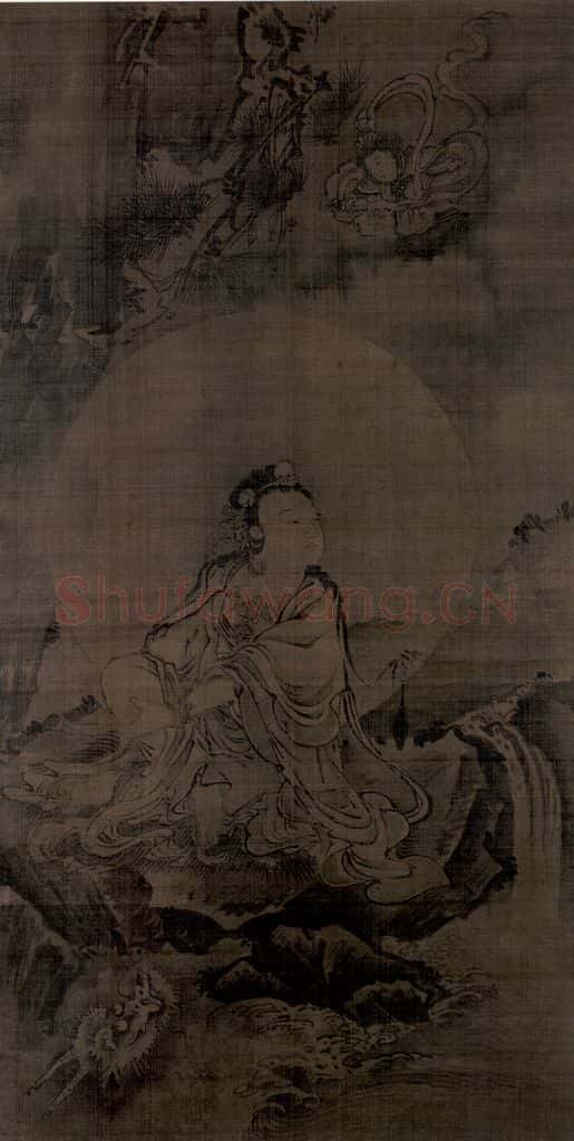 宋 牧溪《白衣观音像》书画作品