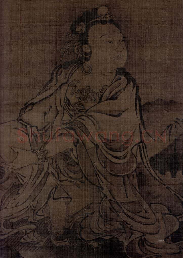 宋 牧溪《白衣观音像》书画作品