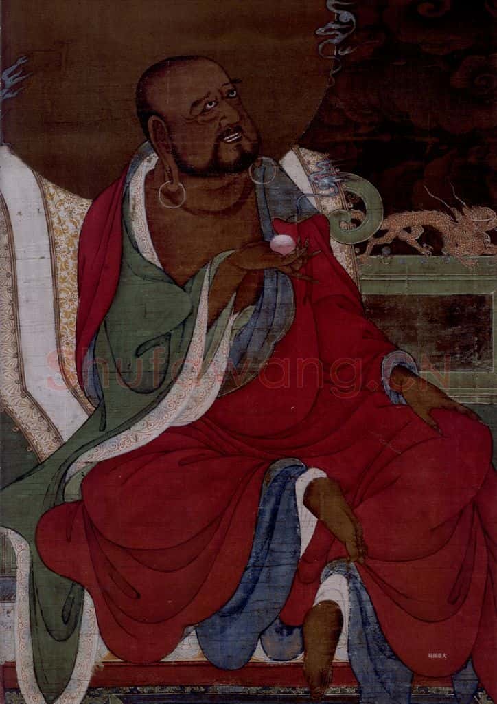 宋 陆信忠《十六罗汉图》书画作品