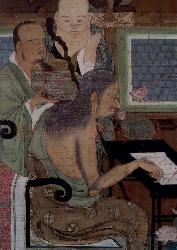 宋 陆信忠《第三尊者-迦诺迦跋厘堕阇尊者图》书画作品