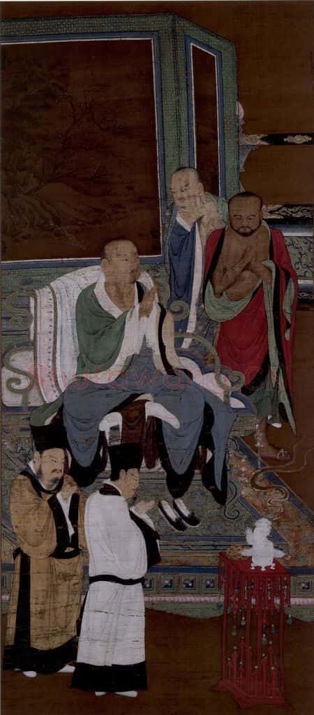 宋 陆信忠《第五尊者-诺矩罗尊者图》书画作品