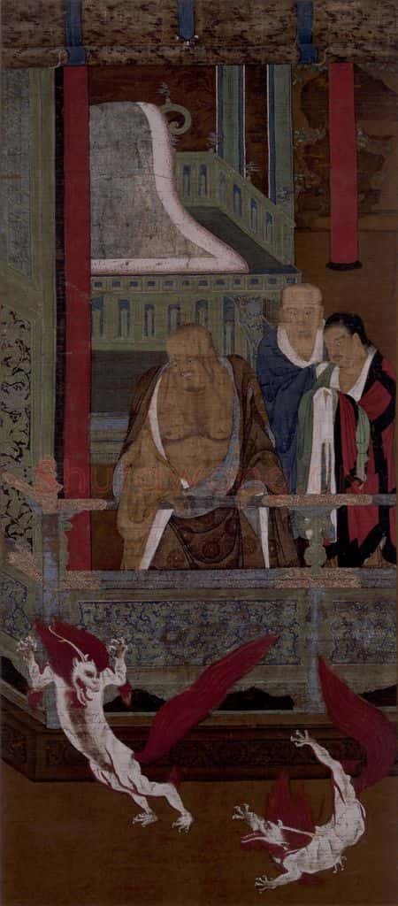 宋 陆信忠《第六尊者-跋陀罗尊者图》书画作品
