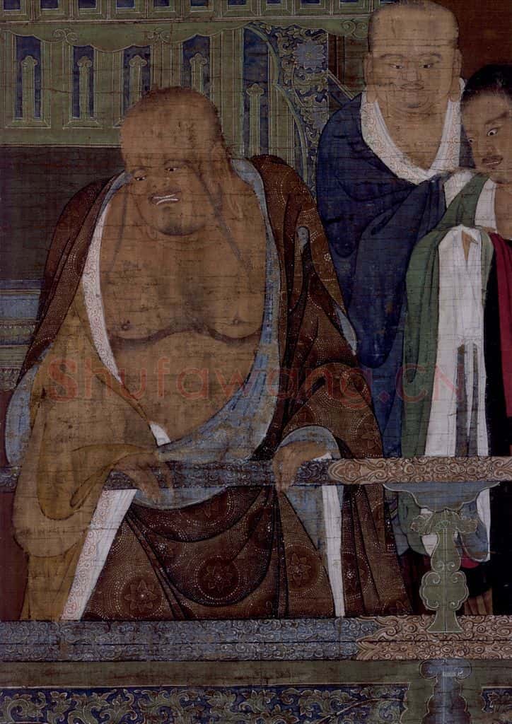 宋 陆信忠《第六尊者-跋陀罗尊者图》书画作品