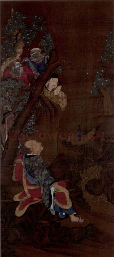宋 陆信忠《第七尊者-迦理迦尊者图》书画作品