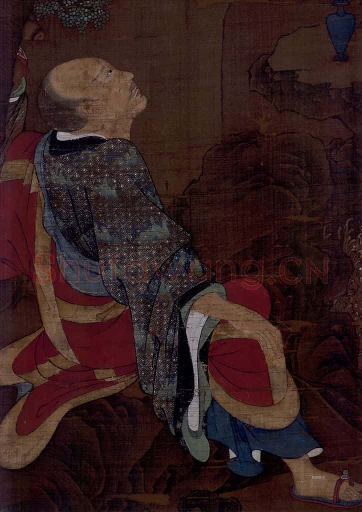 宋 陆信忠《第七尊者-迦理迦尊者图》书画作品